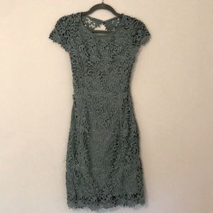 Lulus backless sage green lace dress